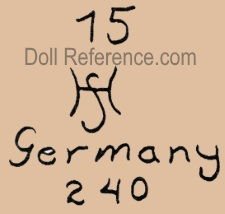 Hermann Steiner doll mark 15 HS Germany 240