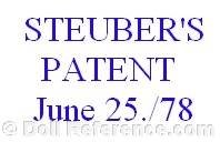 Mary M. Steuber doll mark Steuber's Patent June 25 78