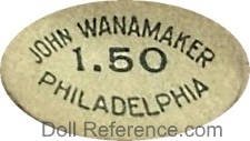 John Wanamaker doll mark label Philadelphia