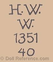 Hugo Wiegand doll mark HWW 1351