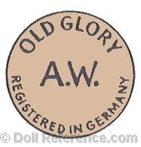 Adolf Wislizenus doll mark Old Glory A.W. Registered in Germany