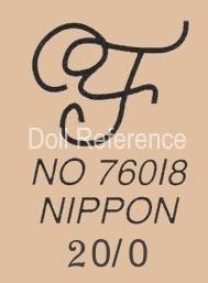 Yamato Importing doll mark FY intertwined No 76018 Nippon 20/0