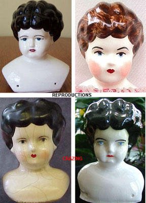 Reproduction China head doll faces