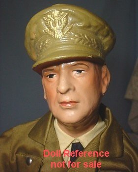 1942 Freundlich General Douglas Mac Arthur doll face 18" tall