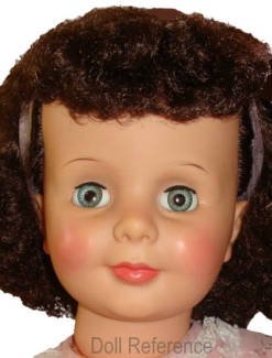 1959-1961 Ideal Patti Playpal brunette hair baby face doll 35"