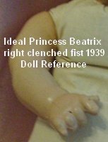 Ideal 1939 Princess Beatrix right clenched fist