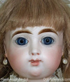 Henri Alexandre antique French doll face, 23" tall