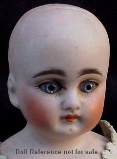 Belton type doll 11" bisque solid dome head, face