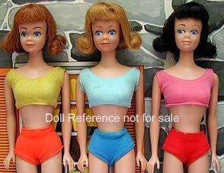 Midge; titian, blond, brunette dolls 1963
