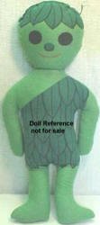 1960's Jolly Green Giant cloth doll, 16"