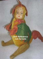 Amberg 1909 Chantecler plush doll