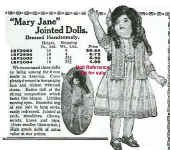 1921 Sears Mary Jane doll ad 