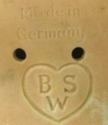 Bruno Schmidt's doll mark BSW inside a heart Made in Germany
