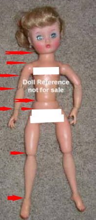 ca. 1958 "The Squirt" Dollikin doll with 16 joints, 14-15" tall
