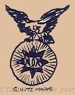 Max Oscar Arnold doll mark eagle symbol eagle, star, MOA initials