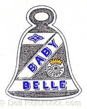C.M. Bergmann doll label Baby Belle (for Borgfeldt)