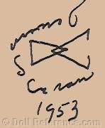 Dewees Cochran doll mark signature 1953