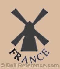 Convert & Company celluloid doll mark windmill symbol France