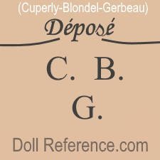 Cuperly, Blondel, Gerbeau doll mark, doll service, Depose C.B.G