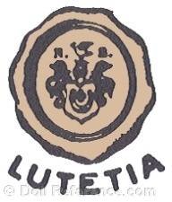 Aline De Brzeska doll mark NB crest, shield symbol Lutetia