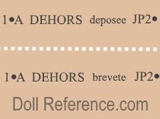 Auguste Dehors doll mark A Dehors deposee JP2