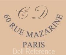 Charles Delattre doll mark CD 60 Rue Mazarine Paris