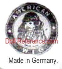 Sophia E. Delavan doll mark Doll Wig with girl symbol label