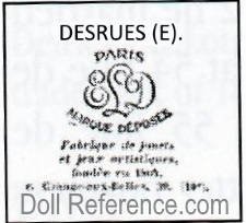 E. Desrues doll table services mark