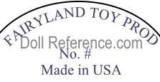 Fairyland Toy Products doll shoes mark No. # Made in USA