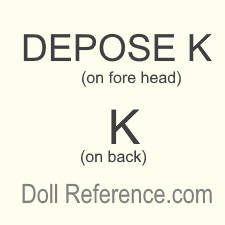 French doll mark Deposé K on head, K on back