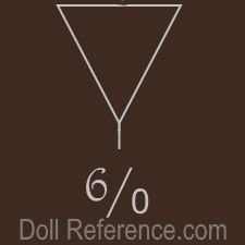 German doll mark triangle symbol 6/0 on a black doll
