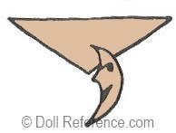 William Goebel doll mark triangle with a half moon symbol 