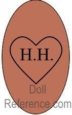 Heinrich Handwerck doll shoe mark HH inside a heart