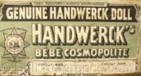 Genuine Handwerch Doll Handwerck's Bebe Cosmopolite box end graphics