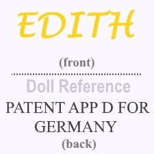 Hertwig doll mark Edith, Patent Appd For Germany