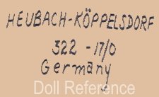 Ernst Heubach doll mark Heubach-Köppelsdorf 322 Germany