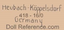 Ernst Heubach doll mark Heubach-Köppelsdorf 418 Germany