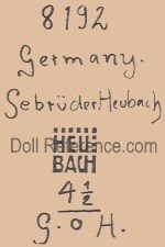 Gebrüder Heubach doll mark 8192 Germany Gebrüder Heubach square GH