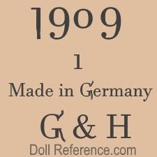 Gustav Heubach doll mark 1909 Made in Germany G & H
