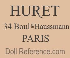 Maison Adelaide Huret doll mark label 34 Bould. Haussmann Paris