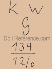 Keramisches Werk Gräfenhain white doll mark KWG 134