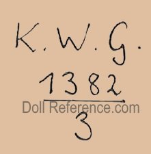 Keramisches Werk Gräfenhain doll mark KWG 1382