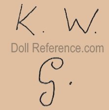 Keramisches Werk Gräfenhain doll mark KWG