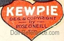 Kewpie doll mark heart shaped label Des. & copyright by Rose O'Neill