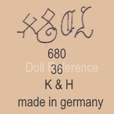 Kley & Hahn doll mark (Kestner symbol) 680 36 K & H made in Germany