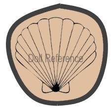 J.K. Køge doll mark sea shell symbol inside a circle