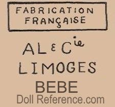 Lanternier doll mark Fabrication Française AL & Cie Limoges Bebe