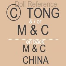 M & C doll mark copyright TONG China
