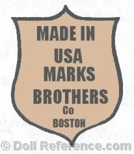 Marks Brothers Company doll mark Made In USA Marks Brothers Co Boston