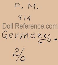 Mengersgereuth Porzellanfabrik doll mark PM 914 Germany